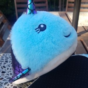 Fluffy Narwhal Slippers Size M